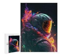 Jigsaw Puzzles for Adults 500 PCS Neon Explosion Astronaut Jigsaws for Adults Toy Wall Decor Perfect Decoration Challenging To Complete 500 PCS