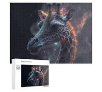 Jigsaw Puzzles for Adults 500 PCS Neon Giraffe A Digital Art Masterpiece Puzzle for Adults Relax Games Difficult Hard Gifts for Friends And Family 500 PCS