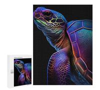 Jigsaw Puzzles for Adults 500 PCS Neon Turtle Jigsaws for Adults Family Games Stress Reliever Birthday Present, Gifts, 500 PCS
