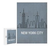 Jigsaw Puzzles for Adults 500 PCS NYC Skyline Minimalist Art Adult Puzzles Brain Teaser Game Presents for Women Gifts for Friends And Family 500 PCS