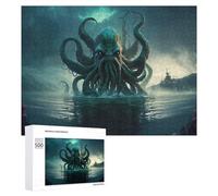 Jigsaw Puzzles for Adults 500 PCS Octopus Monster Rising from The Sea Jigsaws for Adults Fun Games Perfect Decoration Challenging To Complete 500 PCS