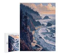 Jigsaw Puzzles for Adults 500 PCS Pacific Cliffs Pixel Art Jigsaws for Adults Relax Games Presents for Women Gifts for Friends And Family 500 PCS
