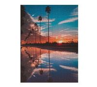 Jigsaw Puzzles for Adults 500 PCS Palm Reflections at Sunset Jigsaw Puzzle Toy Wall Decor Analysis And Logic Challenging To Complete 500 PCS