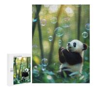 Jigsaw Puzzles for Adults 500 PCS Panda Playing with Bubbles Adult Puzzles Brain Teaser Game Presents for Women Gifts for Friends And Family 500 PCS