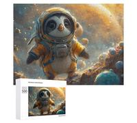 Jigsaw Puzzles for Adults 500 PCS Penguin Astronaut in Space Jigsaws for Adults Fun Games Perfect Decoration Challenging To Complete 500 PCS