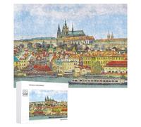 Jigsaw Puzzles for Adults 500 PCS Prague Castle Panorama Puzzle for Adults Relax Games Difficult Hard Gifts for Friends And Family 500 PCS