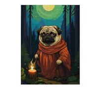 Jigsaw Puzzles for Adults 500 PCS Pug Wizard Retro Pixel Art Jigsaw Puzzle Toy Wall Decor Analysis And Logic Challenging To Complete 500 PCS