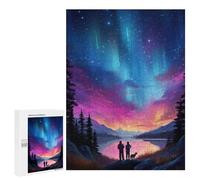 Jigsaw Puzzles for Adults 500 PCS Rainbow Aurora Over Lake Adult Puzzles Brain Teaser Game Presents for Women Gifts for Friends And Family 500 PCS