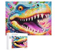 Jigsaw Puzzles for Adults 500 PCS Rainbow Lizard A Colorful Fantasy Creature Puzzle for Adults Relax Games Difficult Hard Gifts for Friends And Family 500 PCS