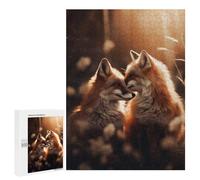 Jigsaw Puzzles for Adults 500 PCS Romantic Love Red Foxes Jigsaws for Adults Toy Wall Decor Perfect Decoration Challenging To Complete 500 PCS
