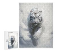 Jigsaw Puzzles for Adults 500 PCS Running Tiger Adult Puzzles Brain Teaser Game Presents for Women Gifts for Friends And Family 500 PCS