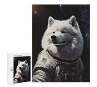 Jigsaw Puzzles for Adults 500 PCS Samoyed Dog The Astronaut Puzzle for Adults Hands-on Game Wall Decoration Fun Activities at Home 500 PCS