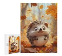 Jigsaw Puzzles for Adults 500 PCS Smiling Hedgehog in Autumn Adult Jigsaw Puzzle Relax Games Wall Decoration Gifts for Friends And Family 500 PCS
