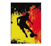 Jigsaw Puzzles for Adults 500 PCS Soccer Player Silhouette with Belgium Flag Abstract Background Teenagers Puzzles Family Games Staycation Kill Time Unique Birthday And Xmas Gifts 500 PCS