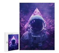Jigsaw Puzzles for Adults 500 PCS Space Explorer Astronaut in Purple Nebula Jigsaw Puzzles for Teenagers Improve Memory Train Your Brain And Hands Stress Reduction Gifts 500 PCS