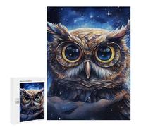 Jigsaw Puzzles for Adults 500 PCS Starry Night Owl Gaze Jigsaw Relaxing Games Analysis And Logic Unique Birthday And Xmas Gifts 500 PCS
