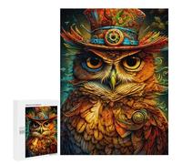 Jigsaw Puzzles for Adults 500 PCS Steampunk Owl Artwork Jigsaw Puzzle Family Game But Fun And Humorous Birthday Present, Gifts, 500 PCS