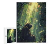 Jigsaw Puzzles for Adults 500 PCS Sunlit Tropical Chimpanzee Adult Jigsaw Puzzle Family Game Presents for Women Birthday Present, Gifts, 500 PCS