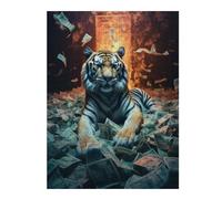 Jigsaw Puzzles for Adults 500 PCS Super Rich Bengal Tiger Jigsaw Puzzle Toy Wall Decor Analysis And Logic Challenging To Complete 500 PCS
