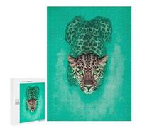 Jigsaw Puzzles for Adults 500 PCS Swimming Jaguar in Clear Water Puzzles for Teenagers Precision Cutting Difficult And Challenge Birthday And Unique Gifts 500 PCS