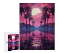 Jigsaw Puzzles for Adults 500 PCS Synthwave Sunset Serenade Adult Puzzles Brain Teaser Game Presents for Women Gifts for Friends And Family 500 PCS