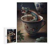 Jigsaw Puzzles for Adults 500 PCS Tea Dragon in Cup Adult Puzzles Brain Teaser Game Presents for Women Gifts for Friends And Family 500 PCS