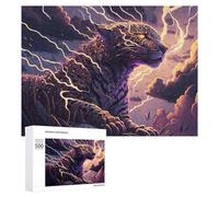 Jigsaw Puzzles for Adults 500 PCS Thundering Leopard Storm Jigsaws for Adults Fun Games Perfect Decoration Challenging To Complete 500 PCS