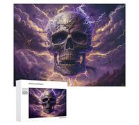 Jigsaw Puzzles for Adults 500 PCS Thunderstorm Skull Artwork -3 Teenagers Puzzles DIY Toys Home Decoration Unique Birthday And Xmas Gifts 500 PCS
