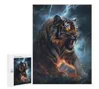 Jigsaw Puzzles for Adults 500 PCS Tiger Scary Fantasy Light Adult Puzzles Brain Teaser Game Presents for Women Gifts for Friends And Family 500 PCS