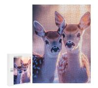 Jigsaw Puzzles for Adults 500 PCS Two Fawn Deer Portrait Adult Jigsaw Puzzle Relax Games Wall Decoration Gifts for Friends And Family 500 PCS