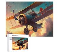 Jigsaw Puzzles for Adults 500 PCS Vintage Airplane in Flight Jigsaws for Adults Fun Games Perfect Decoration Challenging To Complete 500 PCS