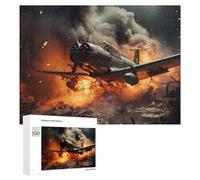 Jigsaw Puzzles for Adults 500 PCS Warplane Crash Explosion Scene Jigsaw Relaxing Games Analysis And Logic Unique Birthday And Xmas Gifts 500 PCS