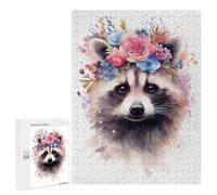 Jigsaw Puzzles for Adults 500 PCS Watercolor Raccoon Art Puzzle for Adults Hands-on Game Wall Decoration Fun Activities at Home 500 PCS