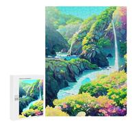 Jigsaw Puzzles for Adults 500 PCS Waterfall in Lush Valley Puzzle for Adults Relax Games Difficult Hard Gifts for Friends And Family 500 PCS