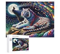 Jigsaw Puzzles for Adults 500 PCS Whispering Moonlit Dreams A Tiger's Journey Through Starry Night Landscapes Jigsaws for Adults Fun Games Perfect Decoration Challenging To Complete 500 PCS