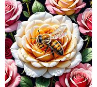 Jigsaw Puzzles for Adults 500 Piece,45x45 cm puzzle for adults Educational Game Challenge Toy 500 Pieces puzzles for Adult Home Decoration Puzzle Rose Bee Flowers