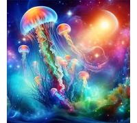 Jigsaw Puzzles for Adults 500 Piece,45x45 cm puzzle for adults Educational Game Challenge Toy 500 Pieces puzzles for Adult Home Decoration Puzzle Fantasy Creatures Jellyfish
