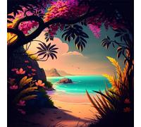 Jigsaw Puzzles for Adults 500 Piece,45x45 cm puzzle for adults Educational Game Challenge Toy 500 Pieces puzzles for Adult Home Decoration Puzzle Island Trees Scenery