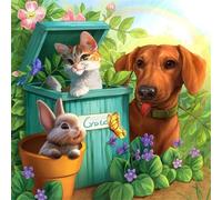 Jigsaw Puzzles for Adults 500 Piece,45x45 cm puzzle for adults Educational Game Challenge Toy 500 Pieces puzzles for Adult Home Decoration Puzzle Cat Rabbit Dog Animals