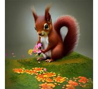 Jigsaw Puzzles for Adults 500 Piece,45x45 cm puzzle for adults Educational Game Challenge Toy 500 Pieces puzzles for Adult Home Decoration Puzzle Squirrel Animal