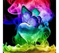 Jigsaw Puzzles for Adults 500 Piece,45x45 cm puzzle for adults Educational Game Challenge Toy 500 Pieces puzzles for Adult Home Decoration Puzzle Colorful Smoke Butterfly
