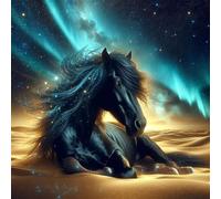Jigsaw Puzzles for Adults 500 Piece,45x45 cm puzzle for adults Educational Game Challenge Toy 500 Pieces puzzles for Adult Home Decoration Puzzle Desert Horse Aurora