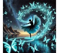 Jigsaw Puzzles for Adults 500 Piece,45x45 cm puzzle for adults Educational Game Challenge Toy 500 Pieces puzzles for Adult Home Decoration Puzzle Fantasy Butterfly Ballerina Girl
