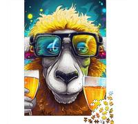 Jigsaw Puzzles for Adults 500 Piece Animal Alpaca Puzzles for Adults Woodenboard Puzzles Funny Gift 500pcs (52x38cm)
