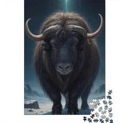 Jigsaw Puzzles For Adults 500 Piece Animal Art Yak Puzzle Jigsaw For Adults Challenging Game 500pcs (52x38cm)