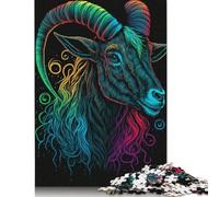 Jigsaw Puzzles for Adults 500 Piece Animal Goat Jigsaw Puzzles for Adults 500 Pieces Challenging Game Puzzles 500pcs (52x38cm)