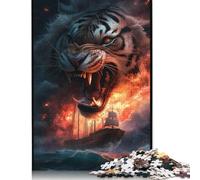 Jigsaw Puzzles for Adults 500 Piece Anime Art Tiger Puzzles for Adults Wood Puzzles Game Challenge Toy 500pcs (52x38cm)