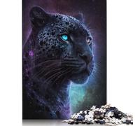 Jigsaw Puzzles for Adults 500 Piece Black Leopard And Flower Jigsaw Puzzles for Adults for Educational Games Home Decor 500pcs (52x38cm)