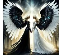 Jigsaw Puzzles For Adults 500 piece,Black White Angels jigsaw puzzle 45x45 cm Challenging puzzles,DIY Puzzle for Home Decoration Family Perfect Game