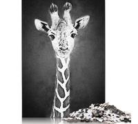 Jigsaw Puzzles for Adults 500 Piece Black White Giraffe Jigsaw Puzzles for Adults for Educational Games Home Decor 500pcs (52x38cm)